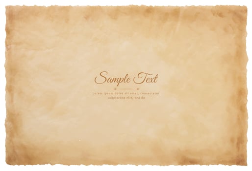 Vector old parchment paper sheet vintage aged or texture isolated on white background