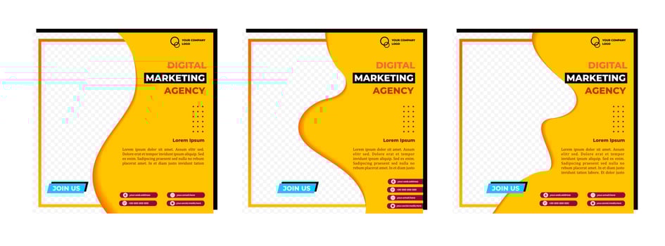 Social media posts template modern design, for digital marketing online vector