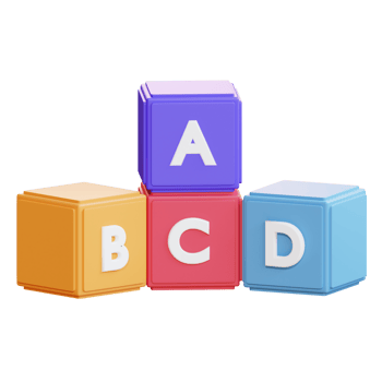 3d icon illustration alphabet blocks png