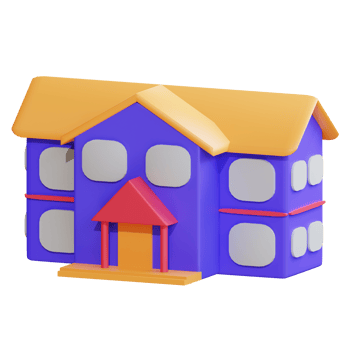 3d icon illustration school building png