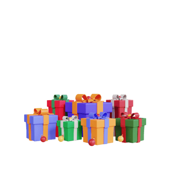 3d icon christmas ball and gift box png