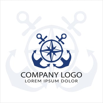 Ship Anchor logo design vector