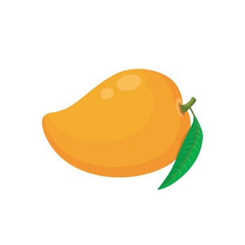 Flat vector of mango, Tropical and exotic fruit type  isolated on white background. Flat illustration graphic icon
