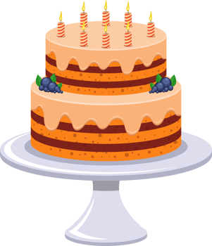 Birthday cake clipart design illustration png