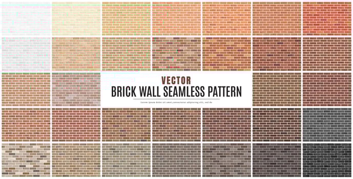 Block brick wall seamless pattern collection set texture background vector
