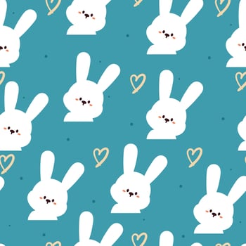 seamless pattern cute cartoon bunny. animal wallpaper for gift wrap paper vector