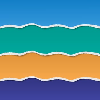 Vector background template with torn paper effect and copy spase. Colorful paper banner.
