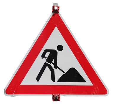 road works sign isolated over white png