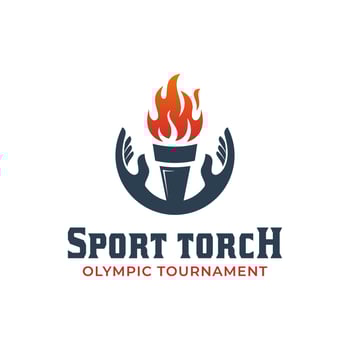 hand torch logo design of opening ceremony or Olympic celebration success with hand elements symbol vector