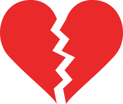 Broken heart clipart design illustration png