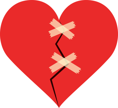 Broken heart clipart design illustration png