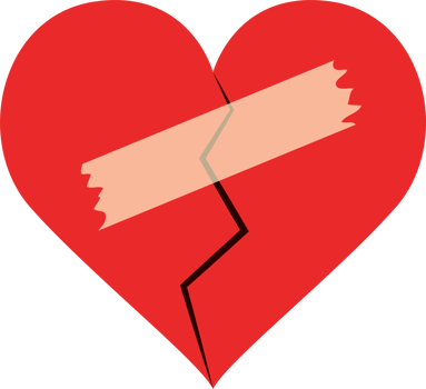 Broken heart clipart design illustration png