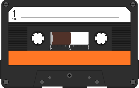 Audio cassette tape clipart design illustration png