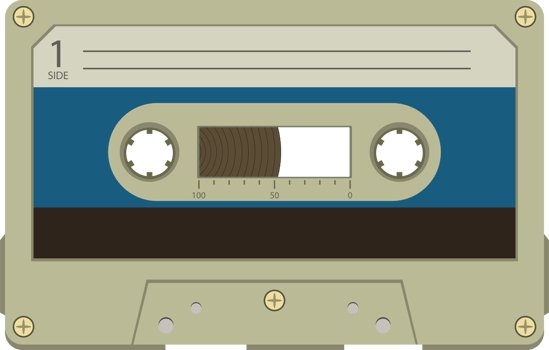 Audio cassette tape clipart design illustration png