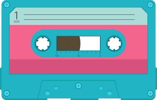 Audio cassette tape clipart design illustration png