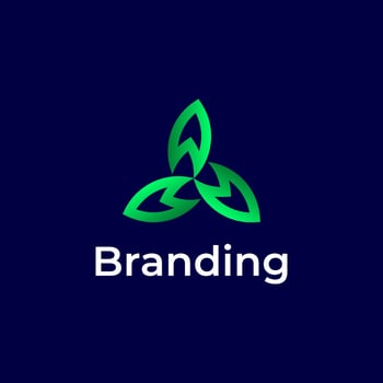 Abstract sphere green leaf logo, volume icon design template element Triple infinity loop logo design template. vector
