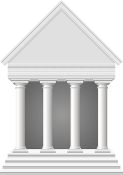 Antique columns and temple clipart design illustration png