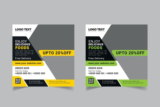 Fresh healthy food social media banner vector