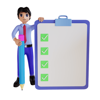 3D Character  Carrying a checklist png