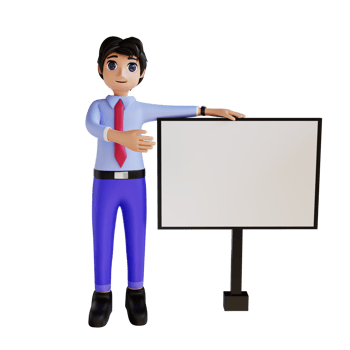 3D Character Office Man Presentation png