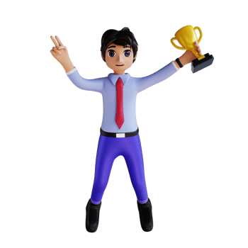 3D Characters carrying trophies png