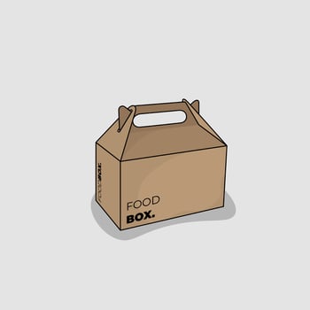 Cardboard box template with old cardboard design for food or drink packaging design vector