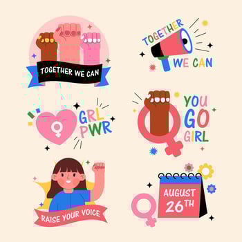 Woman Equality Sticker Collection vector