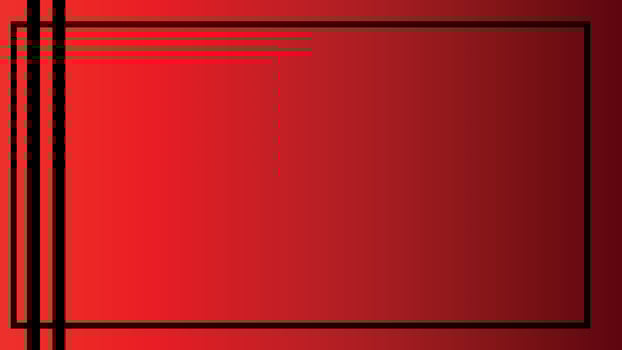 Abstract red gradient background with black frame vector