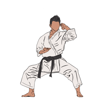karate illustration modern design png file