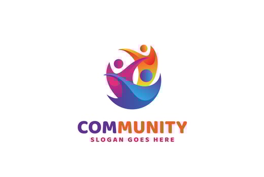 People care fun colorful illustration for health and education logo design vector