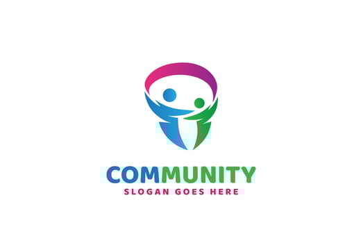 People care fun colorful illustration for health and education logo design vector