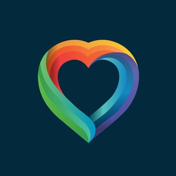 Heart rainbow gradient color heart logo illustration vector