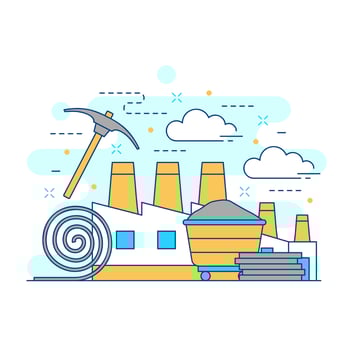 Metallurgy industrial concept website illustration design 3 vector