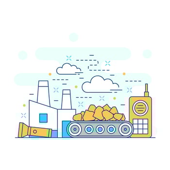 Mining industrial concept website illustration design 3 vector