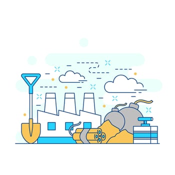 Mining industrial concept website illustration design 1 vector