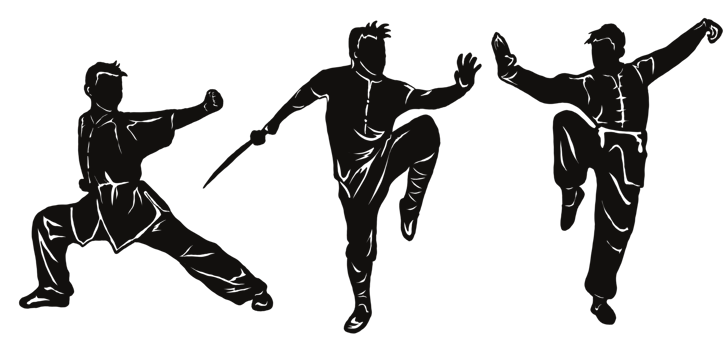 Three Kungfu fighter silhouette png