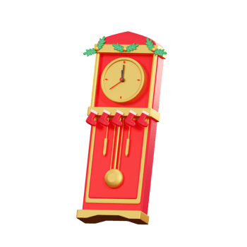 3d icon christmas clock png