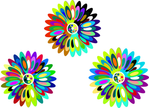 Set patterns of flower shape designs. vector