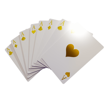 Casino White Card 3D Design Elements png