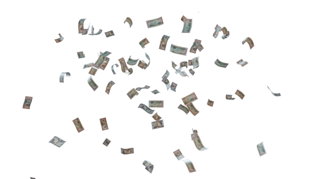 Dollar Money Rain Casino 3D Design Elements png