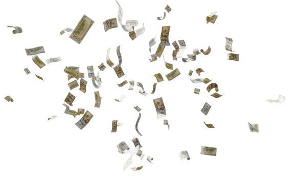Dollar Money Rain Casino 3D Design Elements png