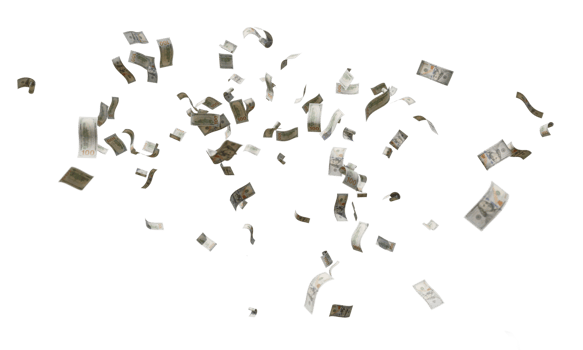 Dollar Money Rain Casino 3D Design Elements png