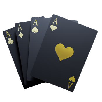 Casino Black Gold Card 3D Design Elements png