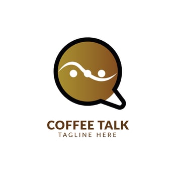 Cafe Chat Logo Design Template,coffee talk chat bubble mug logo vector download