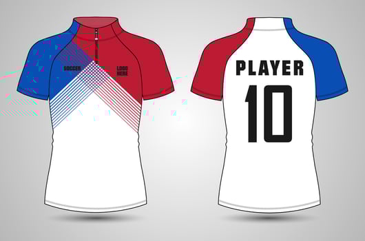 Raglan Short sleeve cycling jersey vector illustration template