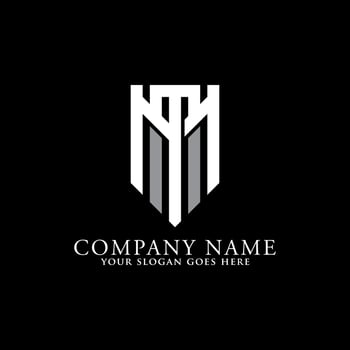 monogram initial name MM logo designs,M and M shape logo emblem shield, can used business logo inspirations vector