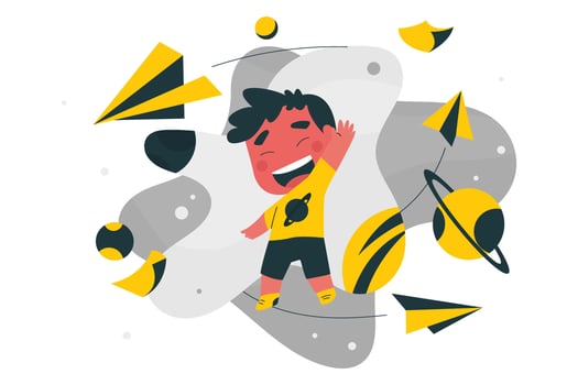 Paper Plane and Space Flat Illustration vector