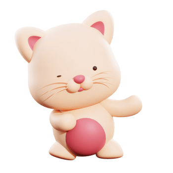 Cute cat 3d illustration png