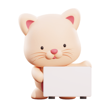 Cute cat 3d illustration png