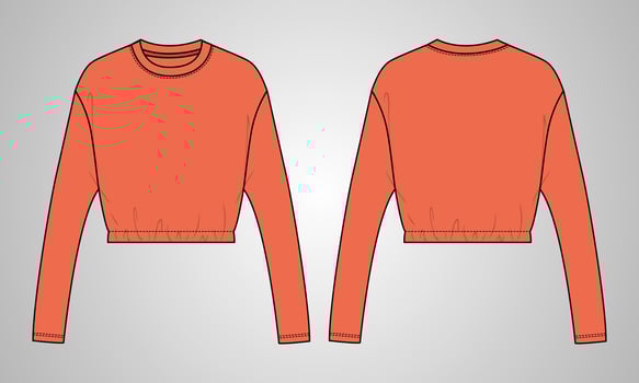 Long sleeve t shirt tops blouse vector illustration template for womens